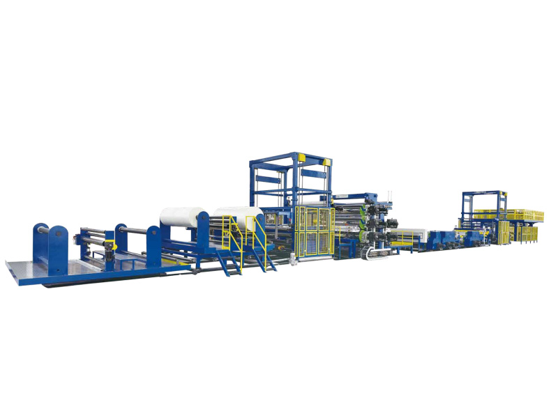 Mașină de extrudare a foilor de membrană impermeabilă din polimer compozit PE, EVA, TPO și PVC